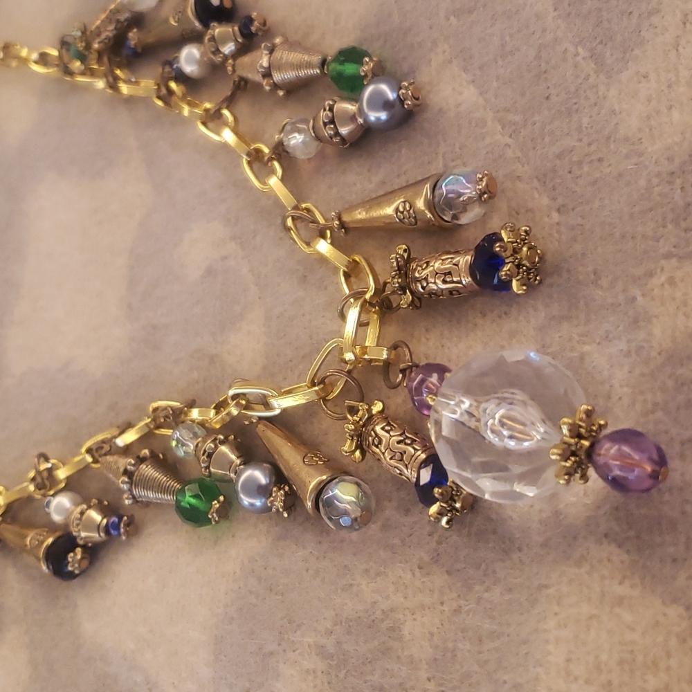 Vintage runway charm necklace with incredible detail